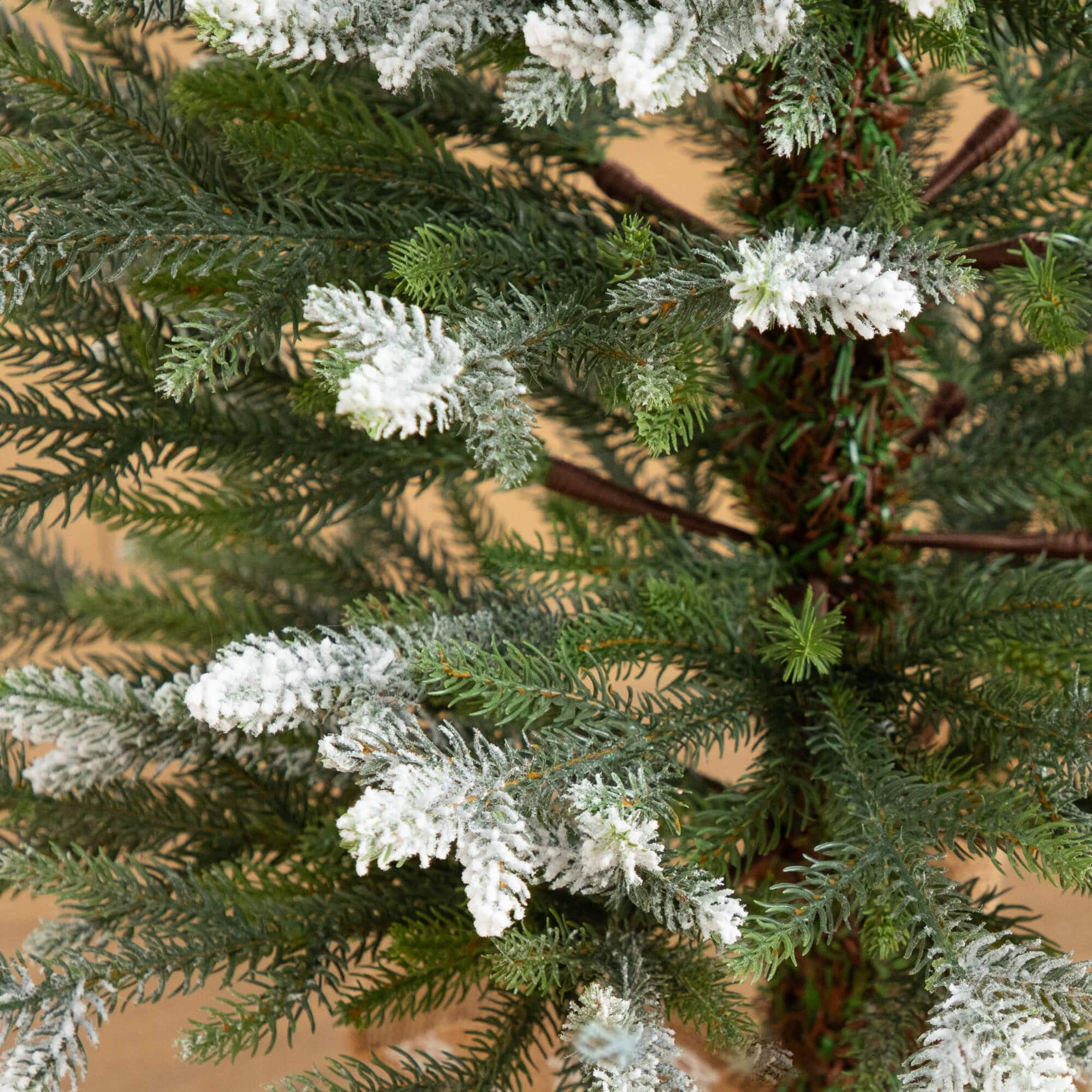2ft., 3ft. & 4ft. Unlit Snowed Balsam Fir Artificial Christmas Trees in Burlap Base, Set of 3